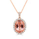 7.89ct Morganite Pendant with 0.92tct Diamonds set in 14K Rose Gold