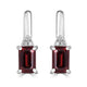 3.3tct Garnet Earring with 0.03tct Diamonds set in 14K White Gold