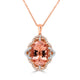 11.16 Morganite Pendants with 0.55tct Diamond set in 14K Rose Gold