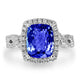 3.02ct Blue Tanzanite Ring with 0.55tct Diamonds set in 14K White Gold