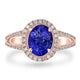 1.56ct Tanzanite Ring with 0.33tct Diamonds set in 14K Rose Gold