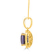 3.31ct Green Tanzanite Pendant with 0.2tct Diamonds set in 14K Yellow Gold