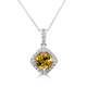 1.96ct Golden Tanzanite Pendant with 0.22tct Diamonds set in 14K White Gold