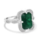 3.81ct Emerald Rings with 0.21tct Diamond set in 14K White Gold