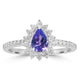 0.65ct Tanzanite Rings with 0.35tct Diamond set in 14K White Gold