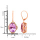 26.84ct Kunzite earrings with 0.62ct diamonds set in 14K rose gold