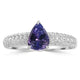 1.11ct Tanzanite Rings with 0.46tct Diamond set in 14K White Gold