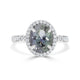 2.51ct Green Tanzanite Rings with 0.33tct Diamond set in 14K White Gold