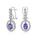 1.60tct Tanzanite earrings with 0.67tct diamonds set in 14K two tone gold