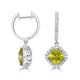 3.87tct Sphene Earring with 0.54tct Diamonds set in 14K White Gold