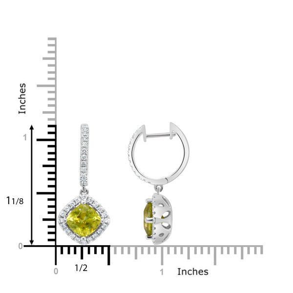 3.87tct Sphene Earring with 0.54tct Diamonds set in 14K White Gold