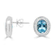 3.82tct Aquamarine Earring with 0.32tct Diamonds set in 14K White Gold