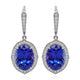 17.72Tct Tanzanite With 0.77Tct Diamonds In 14K White Gold Earrings