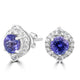 2.23Tct Tanzanite Stud Earrings With 0.53Tct Diamonds Set In 14K White Gold