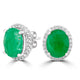 4.84Tct Emerald Stud Earrings With 0.36Tct Diamonds Set In 14K White Gold