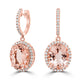 9.13Tct Morganite Earrings With 0.58Tct Diamonds Set In 14K Rose Gold