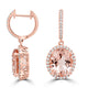 9.13Tct Morganite Earrings With 0.58Tct Diamonds Set In 14K Rose Gold