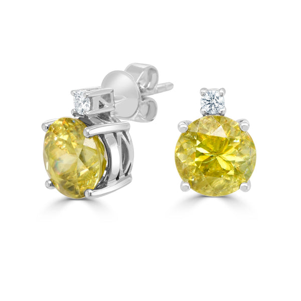 4.19ct Sphene Earring with 0.1ct Diamonds set in 14K White Gold