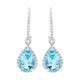 2.74ct Aquamarine earrings with 0.50ct diamonds set in 14K white gold