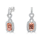 2.9tct Imperial Topaz Earring with 0.44tct Diamonds set in 14K White Gold