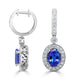 4.06 Tanzanite Earrings with 1.19tct Diamond set in 14K White Gold