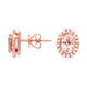 1.71tct Morganite Stud earrings with 0.21tct dimonds set in 14K rose gold