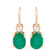 2.33 ct Emerald earrings with 0.11 ct diamonds set in 14K yellow gold