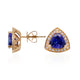 2.42tct Tanzanite Stud earrings with 0.24tct diamonds set in 14K yellow gold