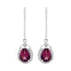 2.69ct Garnet earrings with 0.33ct diamonds set in 14K white gold