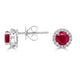 1.62tct Ruby Earring with 0.16tct Diamonds set in 14K White Gold