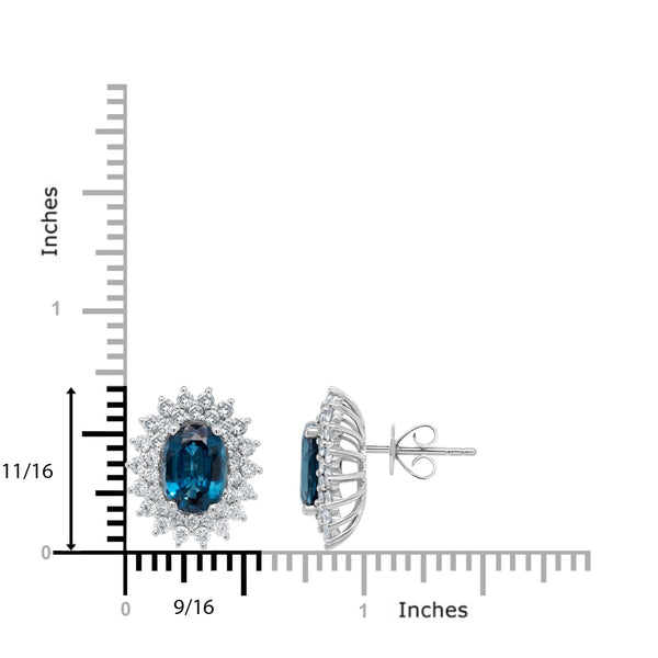 4.56tct Kyanite Earring with 1.44tct Diamonds set in 14K White Gold