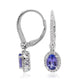 1.81tct Tanzanite earring with 0.32tct diamonds set in 14K white gold