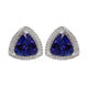 8.98ct Tanzanite Stud earrings with 0.66ct diamonds set in 14K white gold