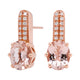 2.97ct Morganite Earrings With 0.16tct Diamonds Set In 14kt Rose Gold