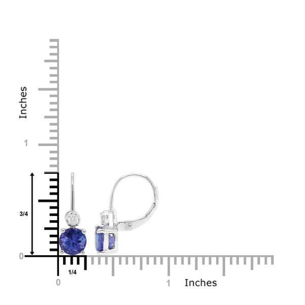 2.71ct Tanzanite Earrings With 0.12tct Diamonds Set In 14kt White Gold