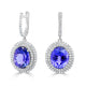 10.54ct Tanzanite Earring with 0.95tct Diamonds set in 14K White Gold