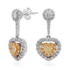 0.48ct Yellow Diamond Earring with 0.96ct Diamonds set in 18K Two Tone