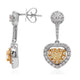 0.48ct Yellow Diamond Earring with 0.96ct Diamonds set in 18K Two Tone