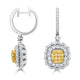 0.38tct Yellow Diamond Earring with 1.76tct Diamonds set in 14K White Gold