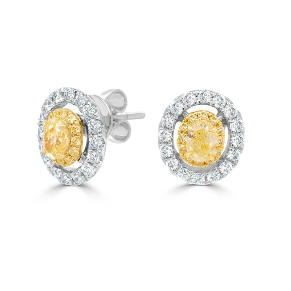 0.41ct Diamond Earring with 0.48ct Diamonds set in 18K Two Tone