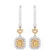 0.45ct Yellow Diamond earrings with 0.89ct diamonds set in 18K two tone gold