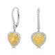 0.29ct Yellow Diamond Earring with 0.83ct Diamonds set in 18K Two Tone