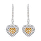 0.32ct Yellow Diamond earrings with 1.10ct diamonds set in 18K two tone gold