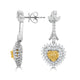 0.51tct Yellow Diamond Earring with 1.51tct Diamonds set in 18K White Gold