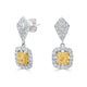 0.41ct Yellow Diamond Earring with 0.92ct Diamonds set in 18K Two Tone