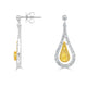 0.71tct Yellow Diamond Earring with 1.29tct Diamonds set in 18K White Gold