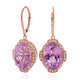 26.84ct Kunzite earrings with 0.62ct diamonds set in 14K rose gold