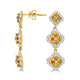 0.98tct Orange Diamond Earring with 0.97tct Diamonds set in 14K Yellow Gold