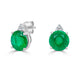 2.48tct Emerald Earring with 0.04tct Diamonds set in 14K White Gold