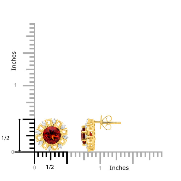 2.34tct Citrine Earring with 0.28tct Diamonds set in 14K Yellow Gold